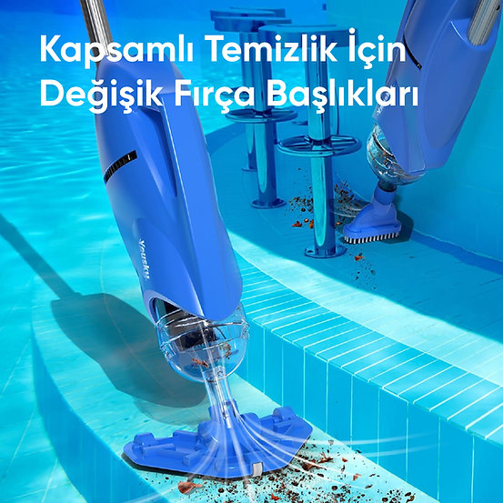 Yousky - Yeni Şarjlı Havuz El Süpürgesi Hediye 🎁2 Adet Alüminyum Uzatma Sapı